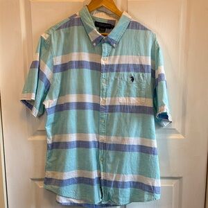 Polo by Ralph Lauren Mint & White Striped Short-Sleeve Button-Down Shirt
